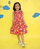 Vastrarth Pure Cotton Woven Half Sleeves Floral Printed Dress - Red