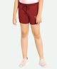 Ariel Cotton Knit I Am A Cute Cat Text Printed Shorts - Maroon