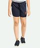 Ariel Cotton Knit Super Girl Text Printed Shorts - Navy Blue