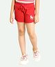 Ariel Cotton Knit Unicorn Printed Shorts - Red
