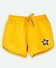 Ariel Cotton Knit Little Star Text Patch Detailed Shorts - Yellow
