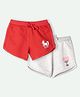 Ariel Cotton Knit Pack Of 2 Unicorn & Heart Printed Shorts - Red & Grey