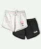 Ariel Cotton Knit Pack Of 2 Heart & Smile Text Printed Shorts - Grey & Black