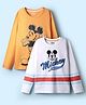 HoneyHap Disney Single Jersey Knit Full Sleeves T- Shirts with Mickey Mouse Graphics  Pack of 2 - White & Yellow