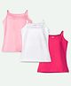Ariel Cotton Lycra Knit Pack Of 3 Sleeveless Solid Camisoles - White Light & Dark Pink