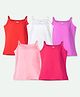 Ariel Cotton Lycra Knit Pack Of 5 Sleeveless Solid Camisoles - Red White Purple Dark & Light Pink