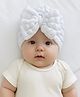 Tipy Tipy Tap Textured Bow Applique Detailed Turban Cap - White - Diameter 45 cm