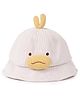 Tipy Tipy Tap Corduroy Duck Designed Bucket Hat - White - Diameter 48 cm