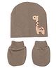 Tipy Tipy Tap Set Of 2 Giraffe Designed Cap With Mittens - Olive - Diameter - 32 cm
