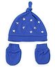 Tipy Tipy Tap Set Of 2 Star Foil Designed Cap With Mittens - Blue - Diameter - 32 cm