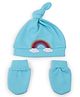 Tipy Tipy Tap Set Of 2 Rainbow Designed Cap With Mittens - Blue - Diameter - 32 cm
