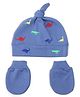 Tipy Tipy Tap Set Of 2 Dinosaur Designed Cap With Mittens - Blue - Diameter - 32 cm