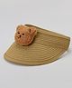 Tipy Tipy Tap Teddy Bear Face Applique Detailed Straw Sun Cap - Brown - Diameter - 48cm