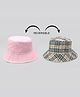 Tipy Tipy Tap Cotton Solid & Checked Reversible Bucket Cap - Pink - Diameter - 60cm