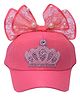 Tipy Tipy Tap Cotton Bow Applique Detailed Crown Shaped Pearls Embellished Baseball Cap - Pink - Diameter 52 cm