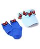 Tipy Tipy Tap Cotton Butterfly Applique Detailed Sun Hat With Socks - Blue - Diameter 46 cm