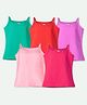 Ariel Cotton Lycra Knit Pack Of 5 Sleeveless Solid Camisoles - Green Red Purple & Pink