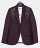 Charchit Cotton Blend Woven Full Sleeves Handwork Beads Embellished Blazer & Tee Set - Violet
