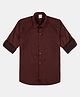 Charchit Cotton Lycra Woven Full Sleeves Beads Embellished Shirt - Brown