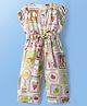 Twetoons Woven Sleeveless Jumpsuit with Belt & Tropical Print - White
