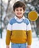 Babyhug Knit Full Sleeves Pullover Sweater with Shirt Collar & Color Block - Multicolor