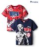 Honeyhap Marvel Single Jersey Knit Oversize Drop Shoulder Half Sleeves T-Shirt with Spider-Man Graphics Pack of 2 - Red & Navy Blue