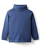 Teddy Cotton Knit Full Sleeves Turtle Neck T-Shirt - Navy Blue