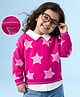 Babyhug Cotton Knit Full Sleeves Sweatshirt With Foil Star Print - Dark Pink