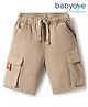 Babyoye 100% Cotton Woven Solid Colour Shorts - Cream