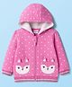Babyhug Cotton Knit Full Sleeves Hooded Sweatjacket with Polka Dots Print - Pink