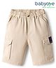 Babyoye 100% Cotton Woven Solid Colour Short - Cream