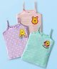 Babyhug Disney Knit Sleeveless Slips with Winnie the Pooh Graphic Pack of 3 - Mint Lilac & Pink