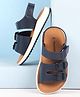 Pine Kids Velcro Closure Solid Colour Sandals -Navy Blue