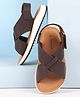Pine Kids Velcro Closure Solid Colour Mojaris -   Brown