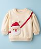 Babyhug Cotton Knit Full Sleeves Sweatshirt With Santa Claus Applique - Yellow