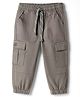 Babyhug Twill Woven Full Length Solid Colour Trouser With Stretch - Grey