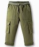 Babyhug Twill Woven Full Length Trouser With Stretch & Pockets - Olive Green