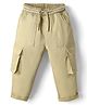 Babyhug Twill Woven Full Length Trouser With Stretch & Pockets - Beige