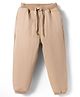 Babyhug Twill Woven Full Length Solid Colour Trouser With Stretch - Beige