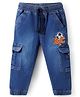 Babyhug Full Length Washed Denim Jeans With Stretch & Embroidery Detailing - Blue