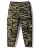 Babyhug Twill Woven Full Length Trouser Pant With Camouflage Design - Olive Green