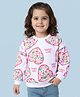 Babyhug Cotton Knit Full Sleeves Sweatshirt With Heart & Floral Print - White