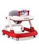 2 in 1 Walker with Height Adjustment & Detachable Toy Bar with Lights & Music - Red
