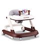2 in 1 Walker with Height Adjustment & Detachable Toy Bar - Brown|Lights & Music| Anti-trip Design| Mute Swivel Wheels| Push Walker| Toy for Boys & Girls of 6 to 24 months| Activity Gift