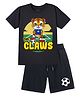 KAVEE Pure Cotton Knit Half Sleeves Baby Tiger Printed Biowashed Tee & Shorts Set - Black