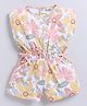 Snuggly MONKEY 100% Cotton Jersey  Knit Sleeveless Floral Printed Jumpsuit - White