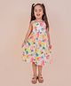 Snuggly MONKEY Poplin Woven Sleeveless Fruits Printed Dress - White