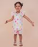 Snuggly MONKEY Cambric Woven Cap Sleeves Floral Printed Smocked Top & Coordinating Shorts Set - White