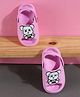 SHOES FOR JUNIORS Teddy Bear Applique Detailed With Sling Back Clogs - Pink