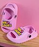 SHOES FOR JUNIORS Dinosaur Text Applique Detailed With Sling Back Clogs - Pink